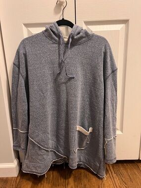 Envy’s Tree Light Blue Distressed pullover Hoodie Sweatshirt